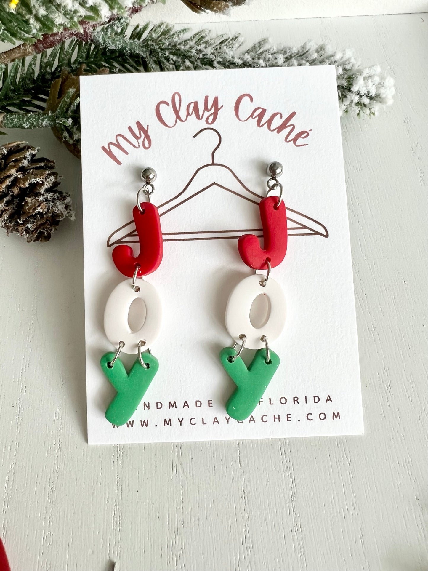 Red/White/Green JOY Dangles