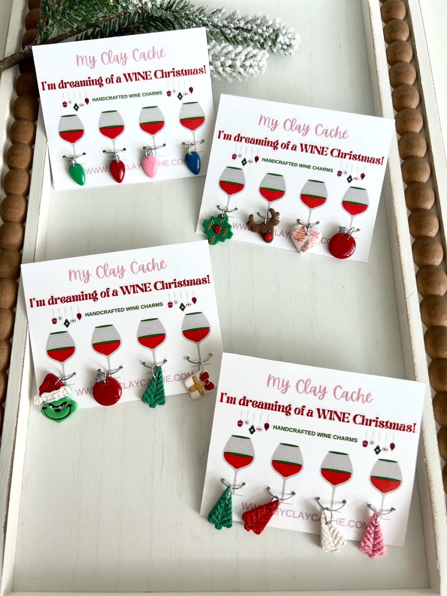 Christmas Wine Charms