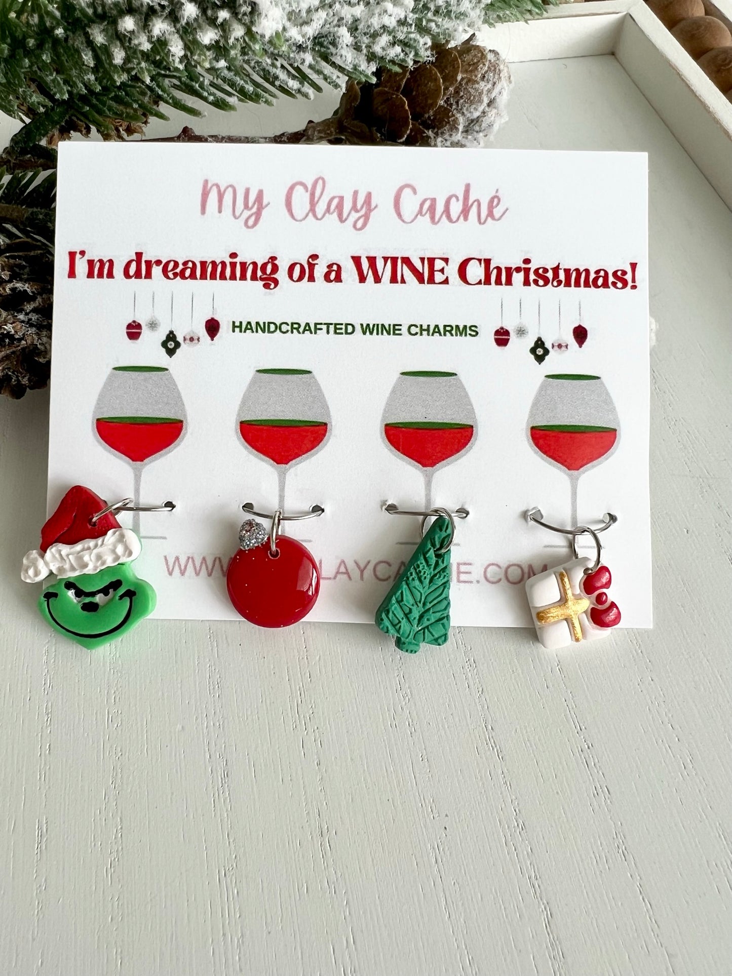 Christmas Wine Charms