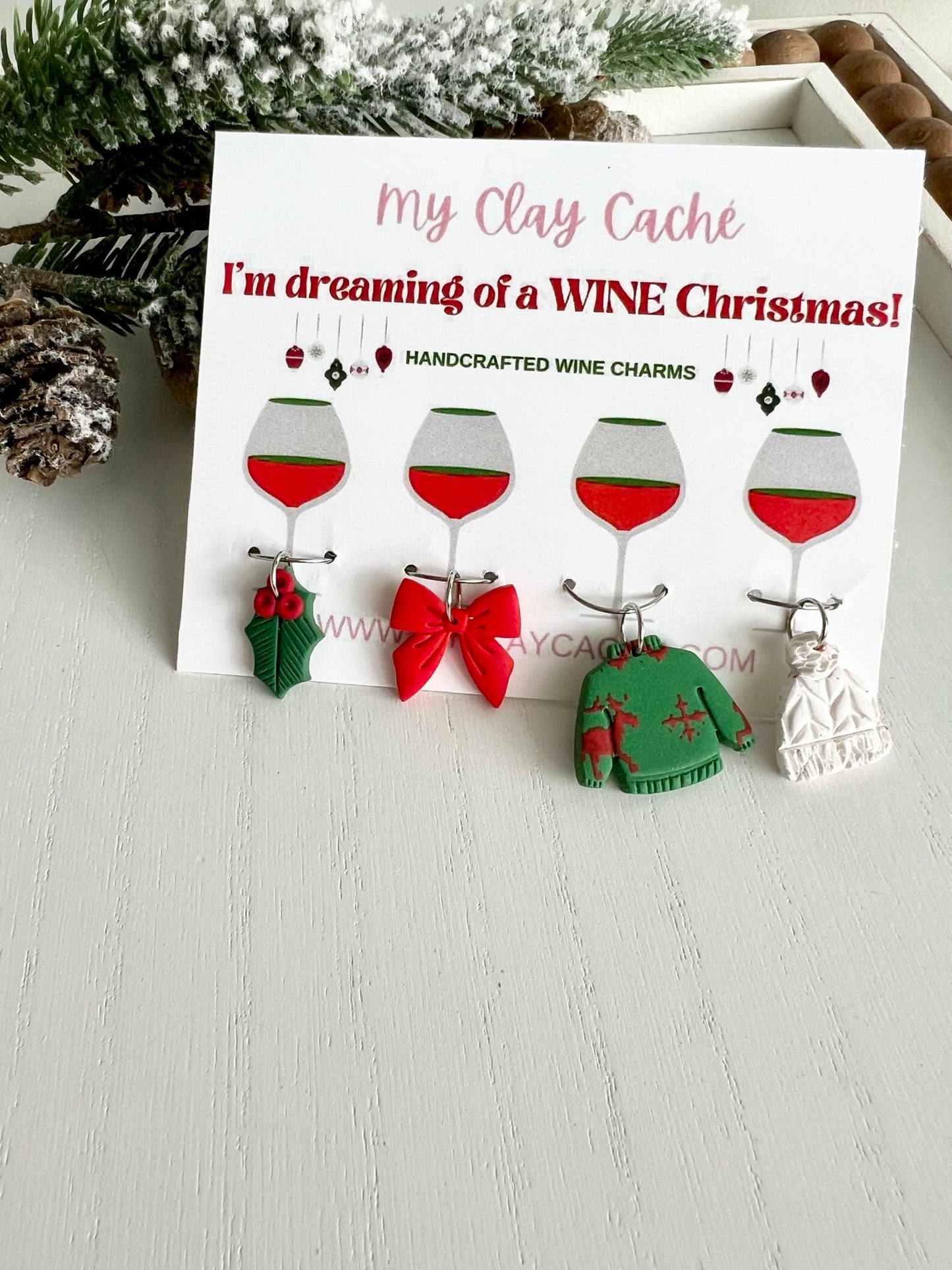 Christmas Wine Charms