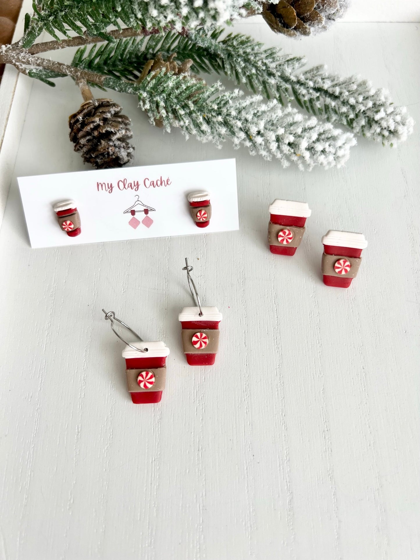 Peppermint Coffee Earrings