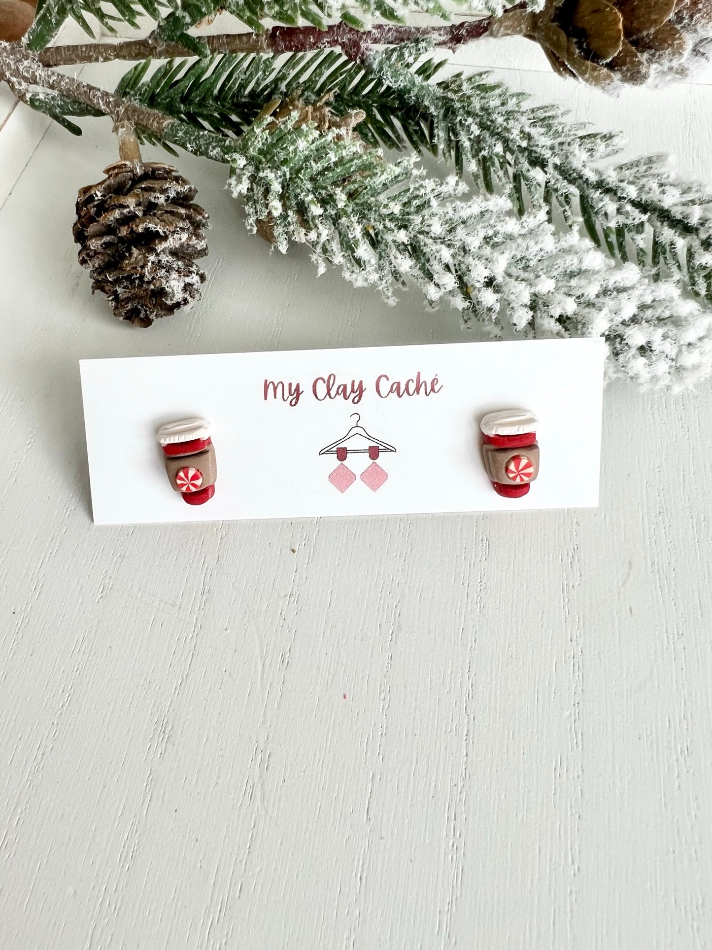 Peppermint Coffee Earrings