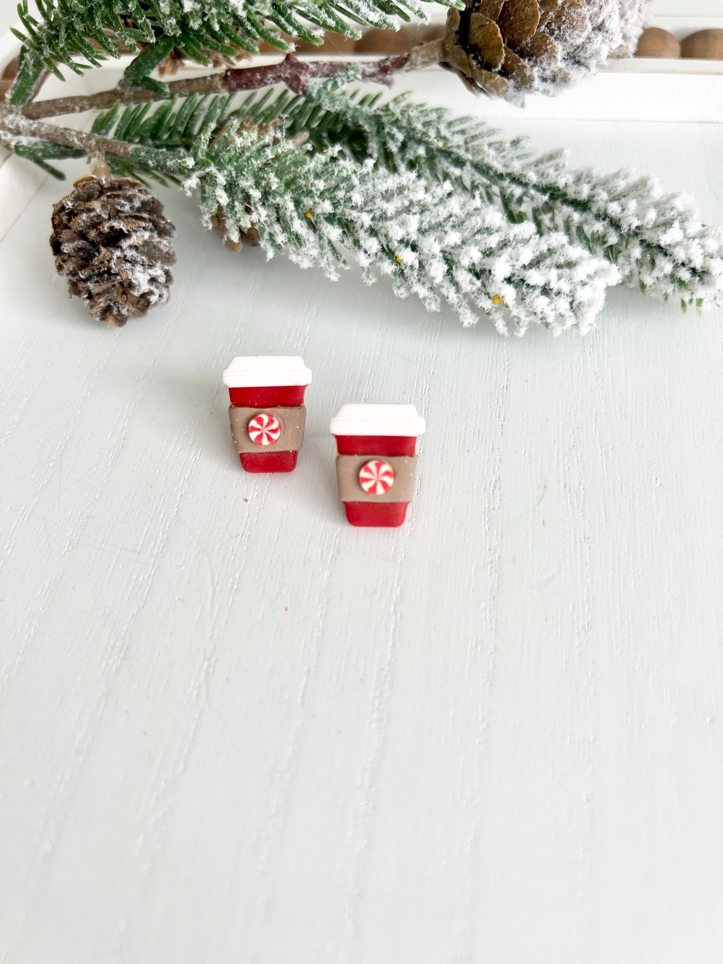 Peppermint Coffee Earrings