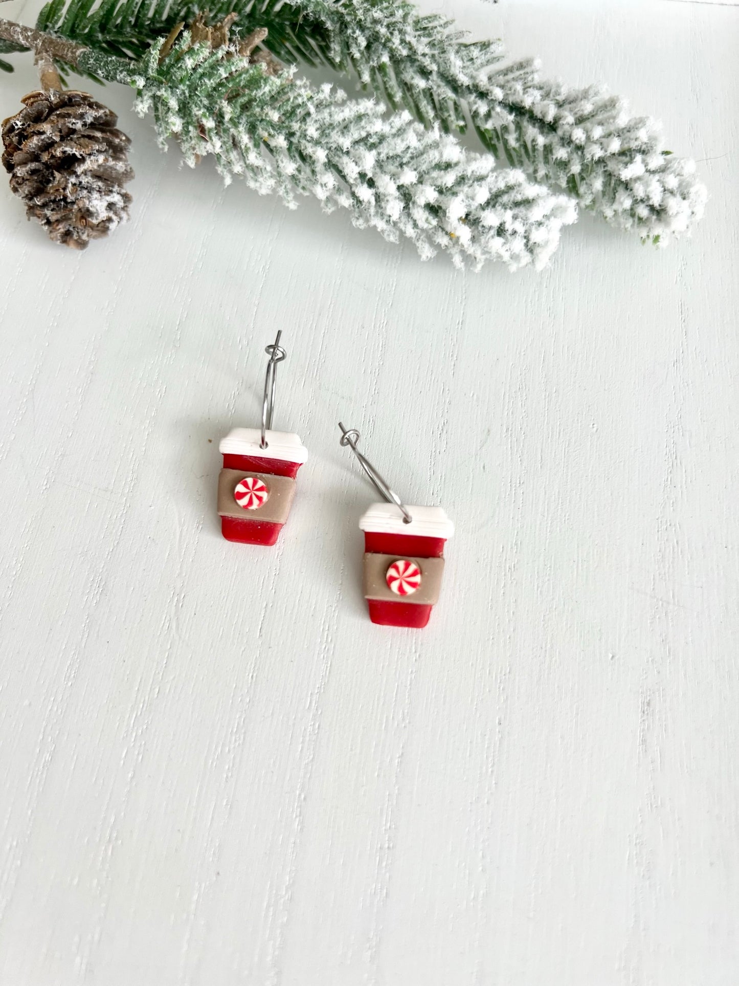 Peppermint Coffee Earrings