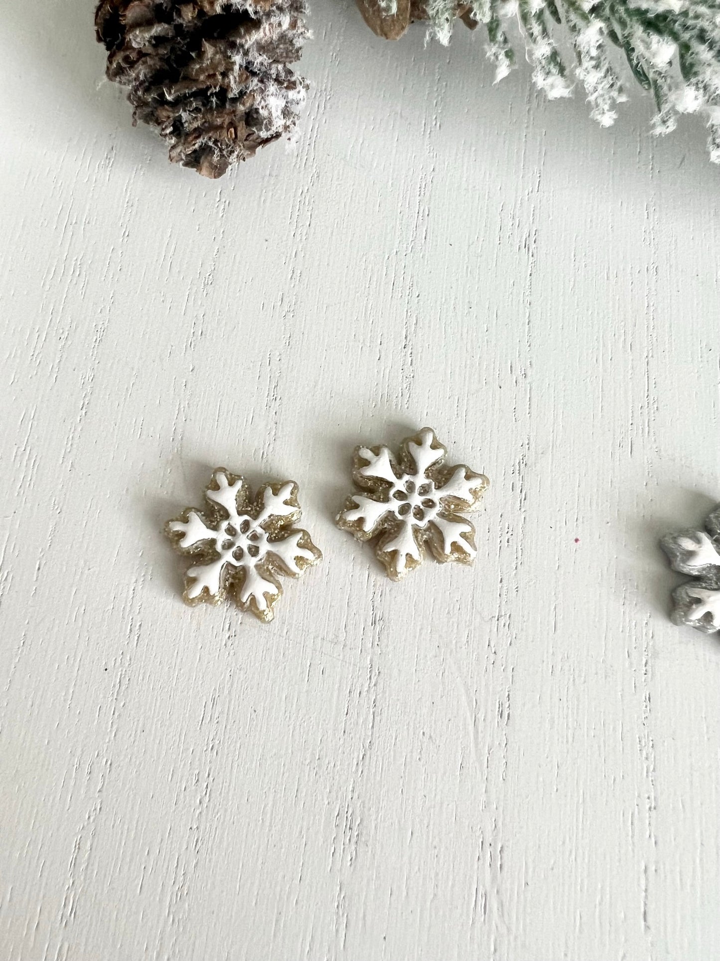 Gold/Silver Snowflake Studs/Hoops