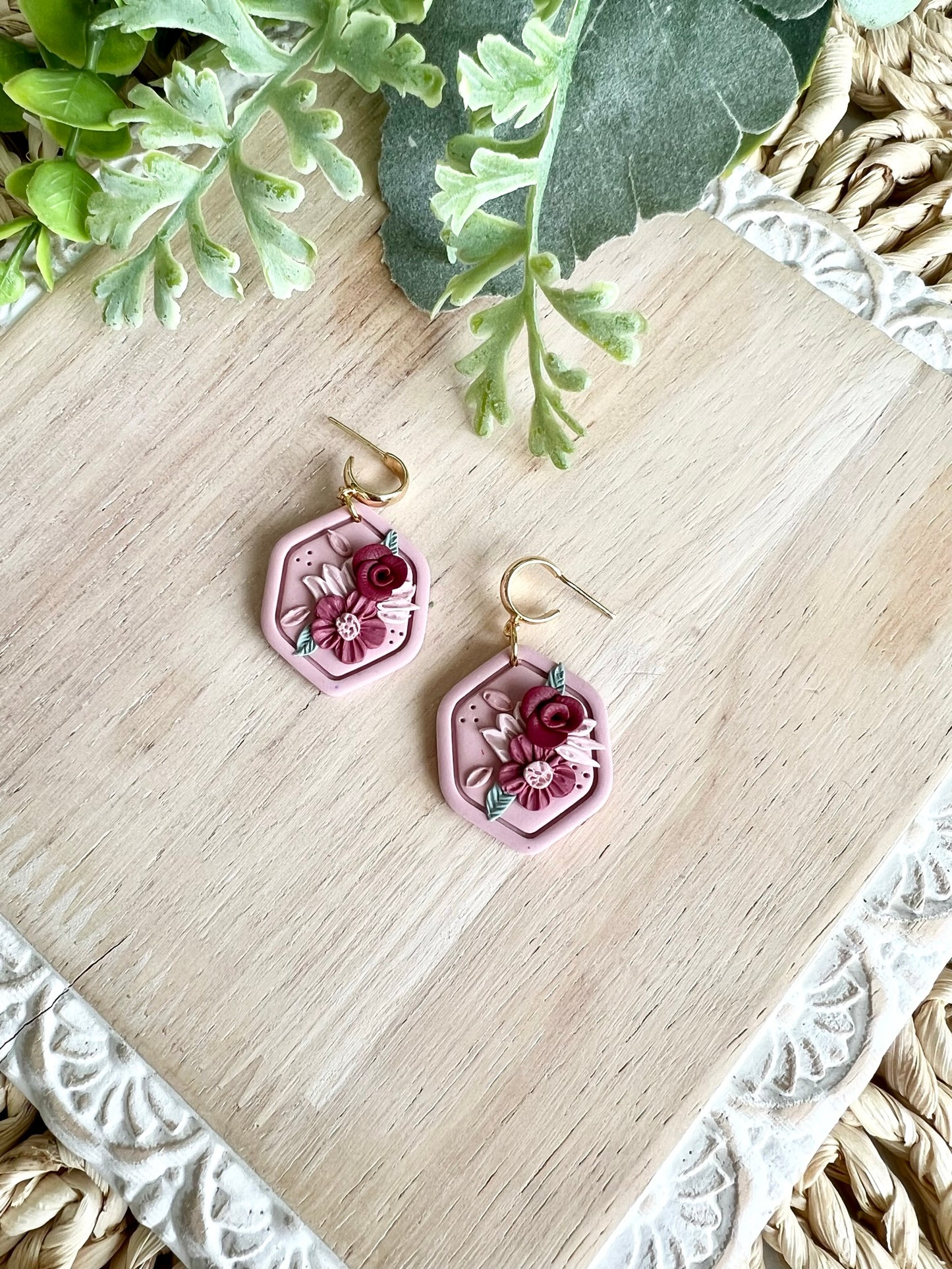 Pink Hexagon Florals