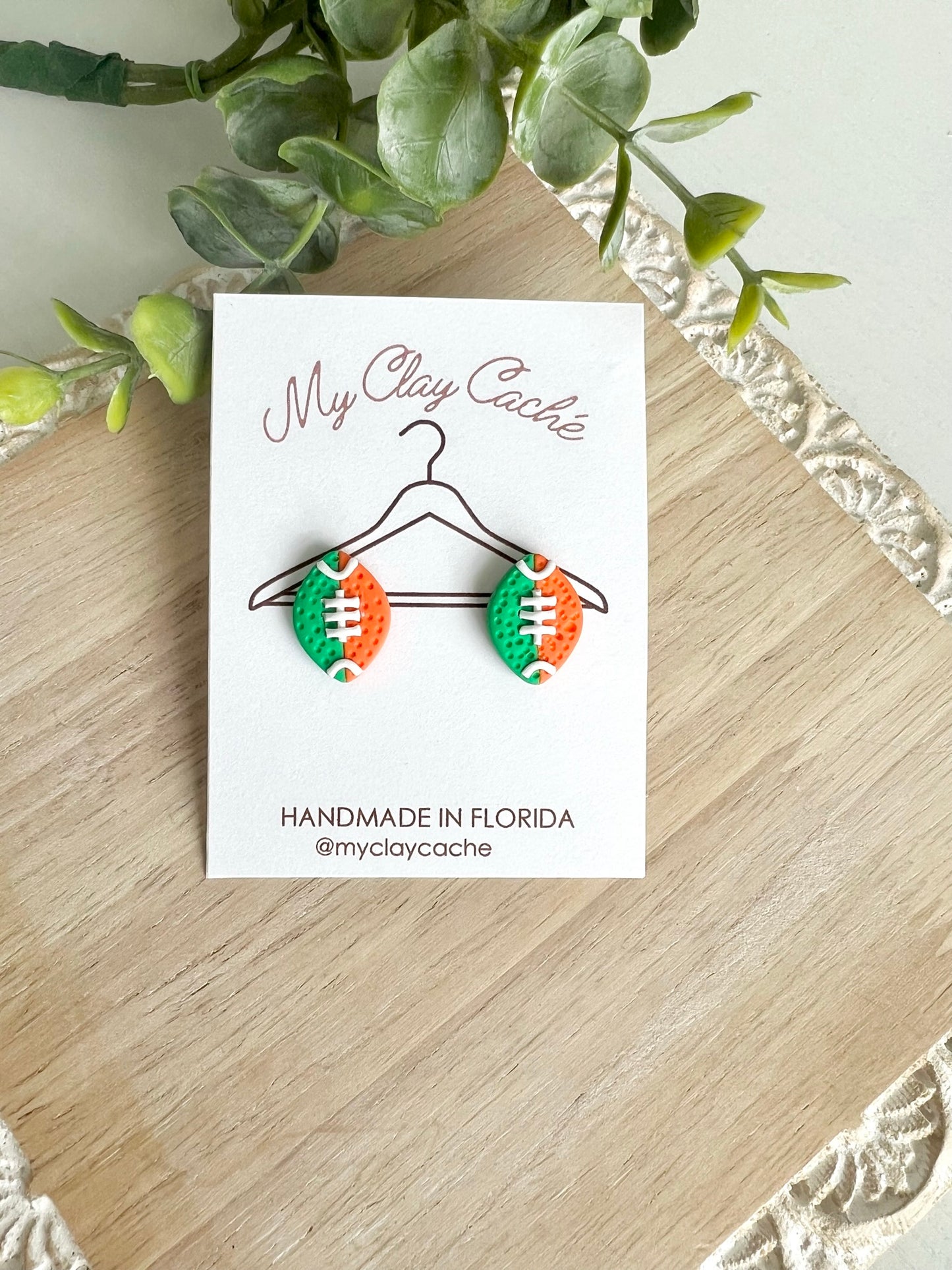 University of Miami Inspired Football Studs