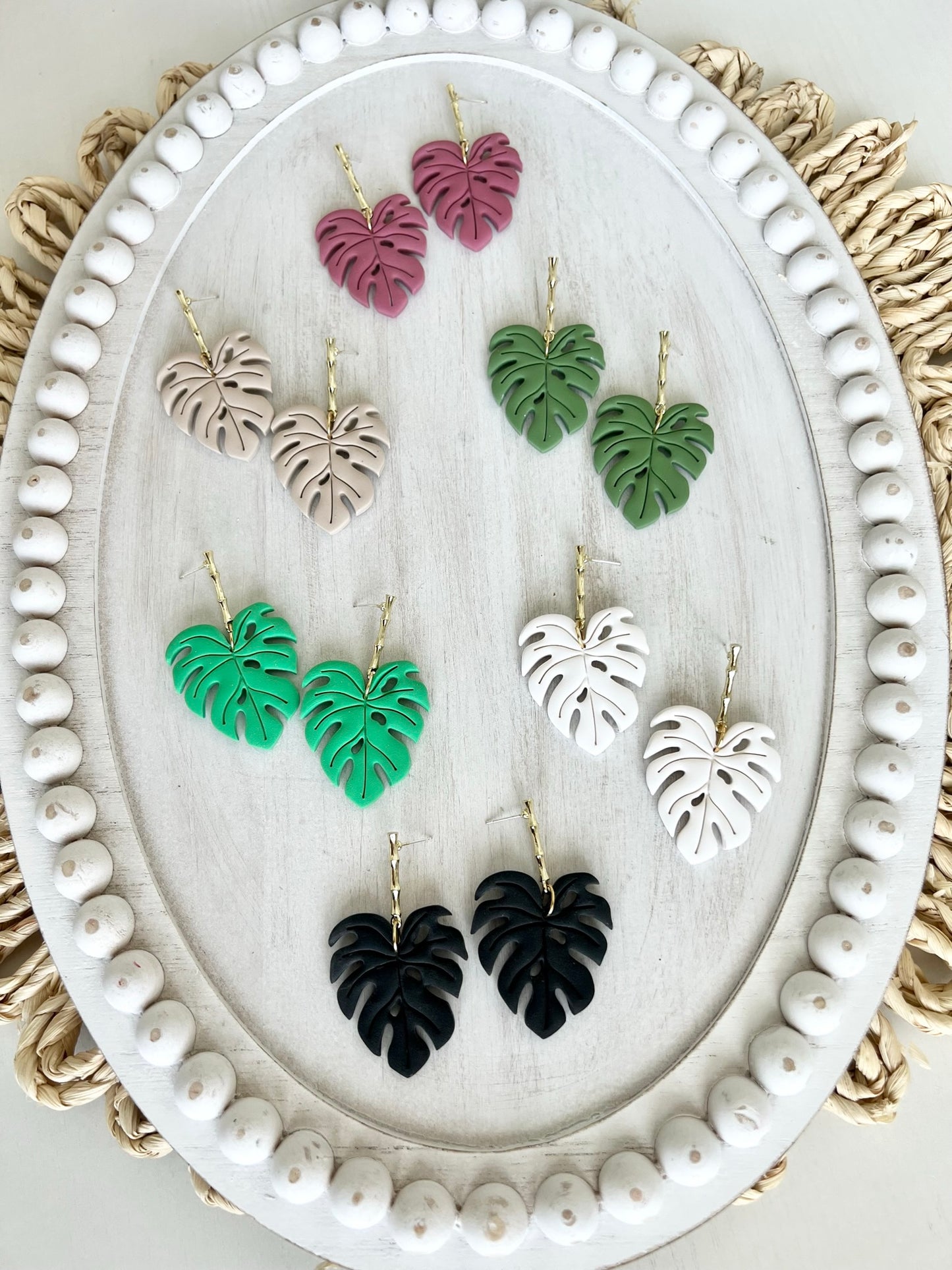 Bamboo Monstera Dangles