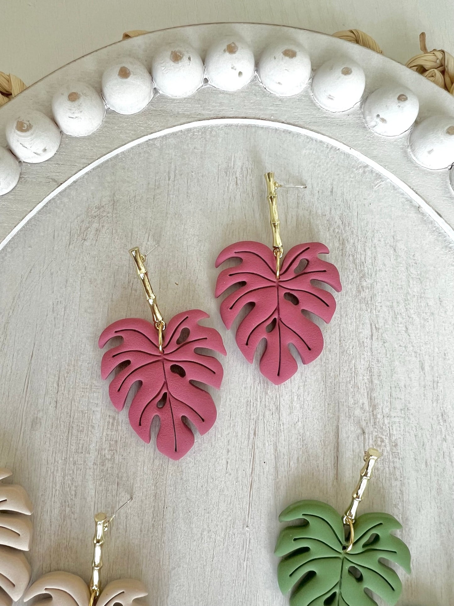 Bamboo Monstera Dangles