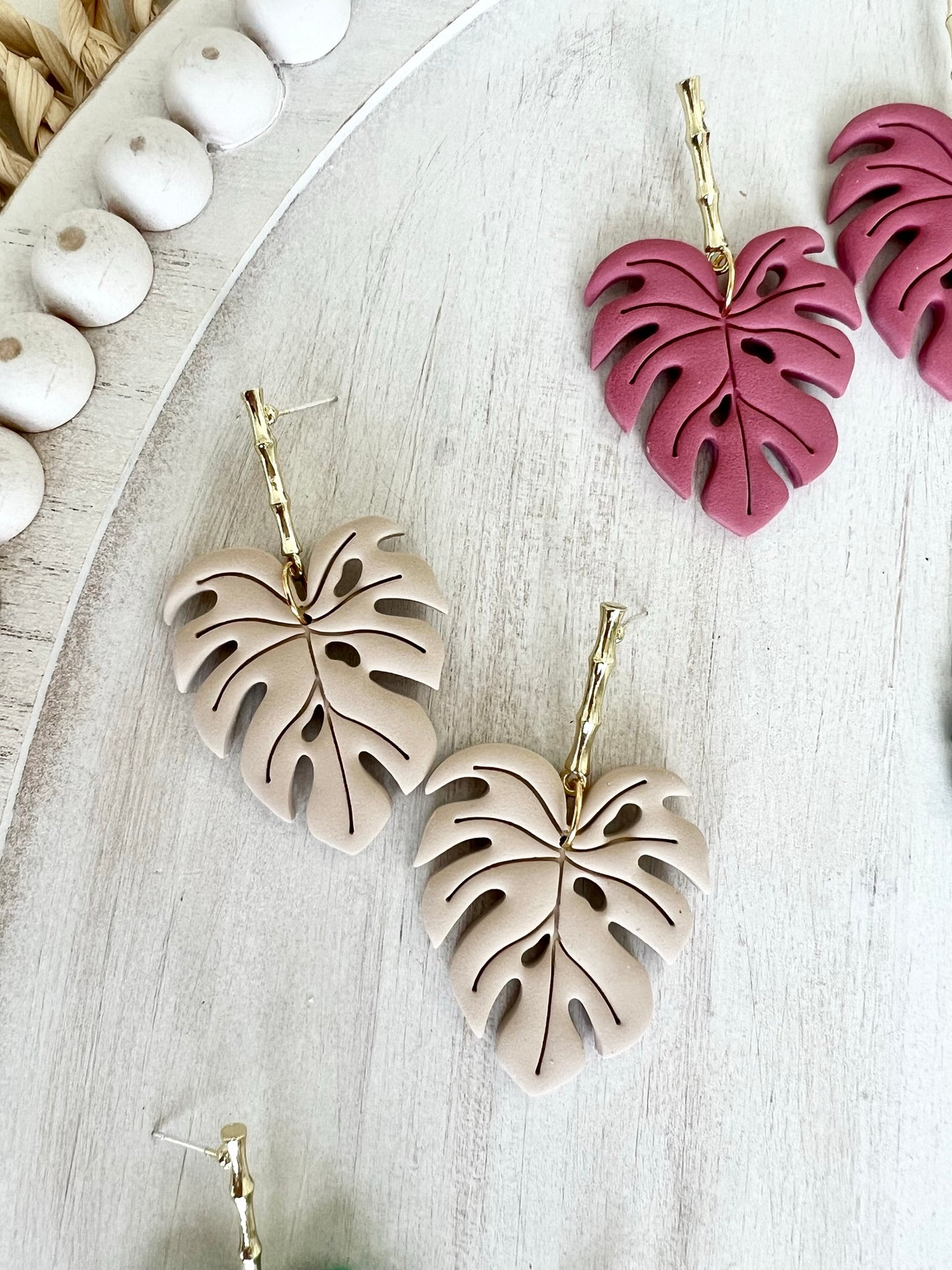 Bamboo Monstera Dangles