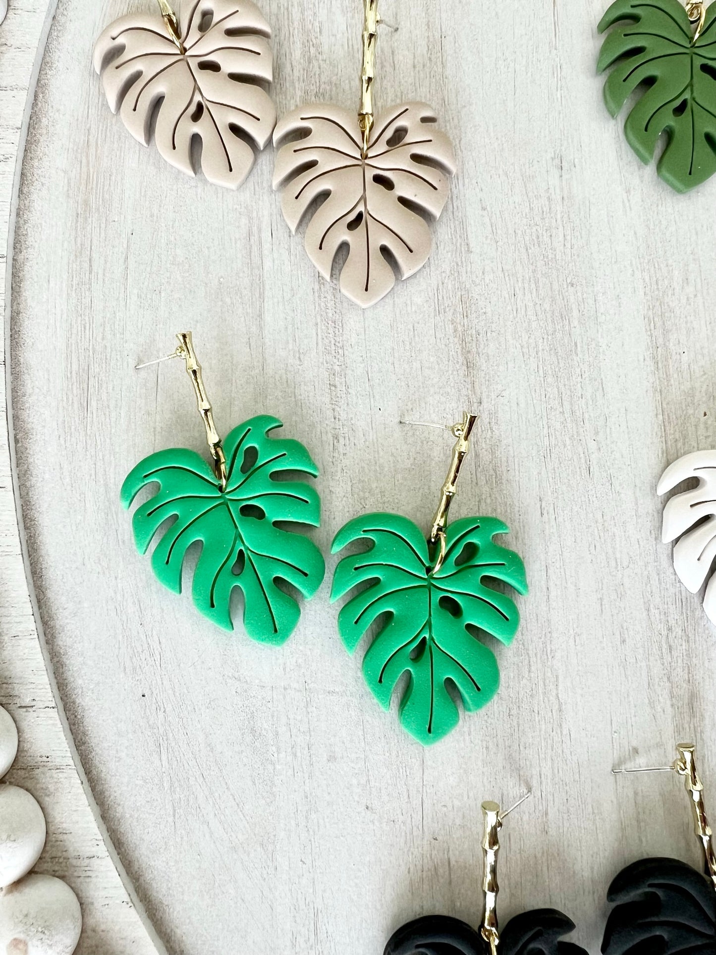 Bamboo Monstera Dangles