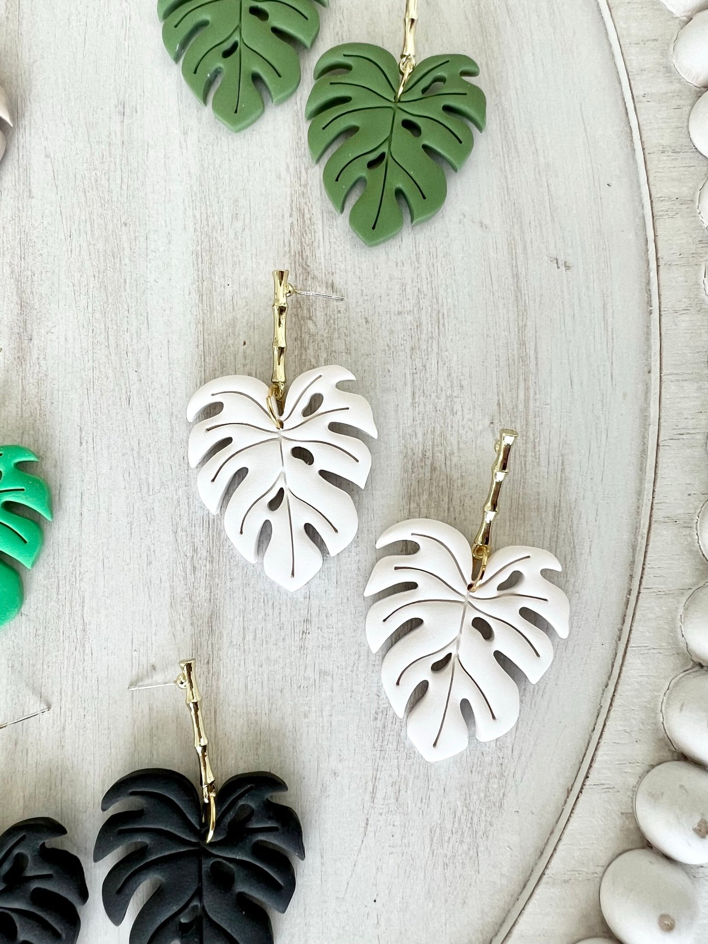 Bamboo Monstera Dangles