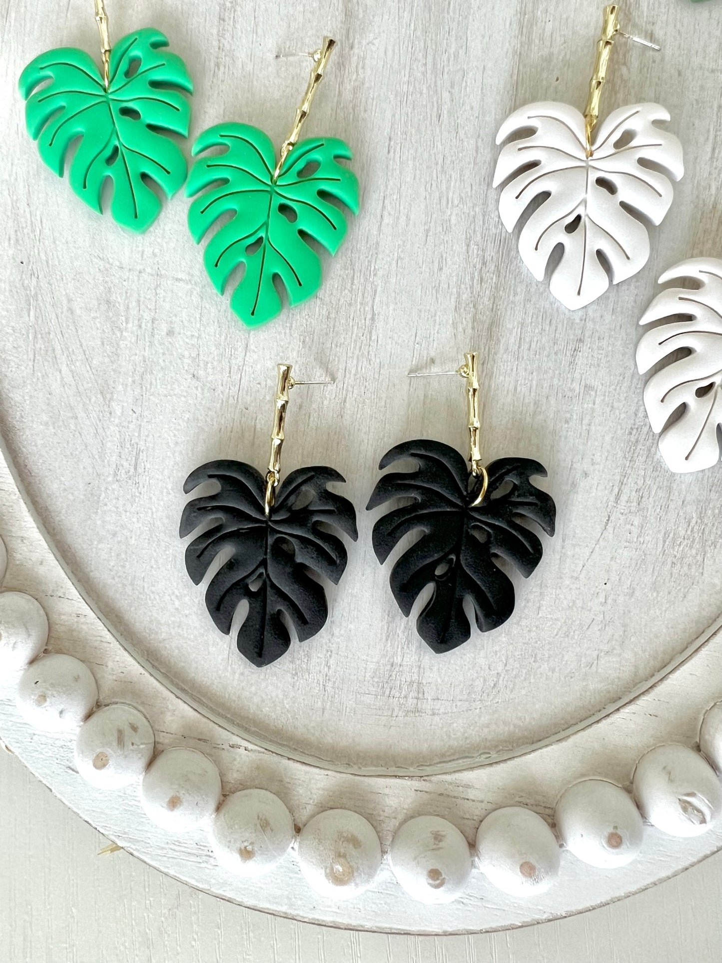 Bamboo Monstera Dangles