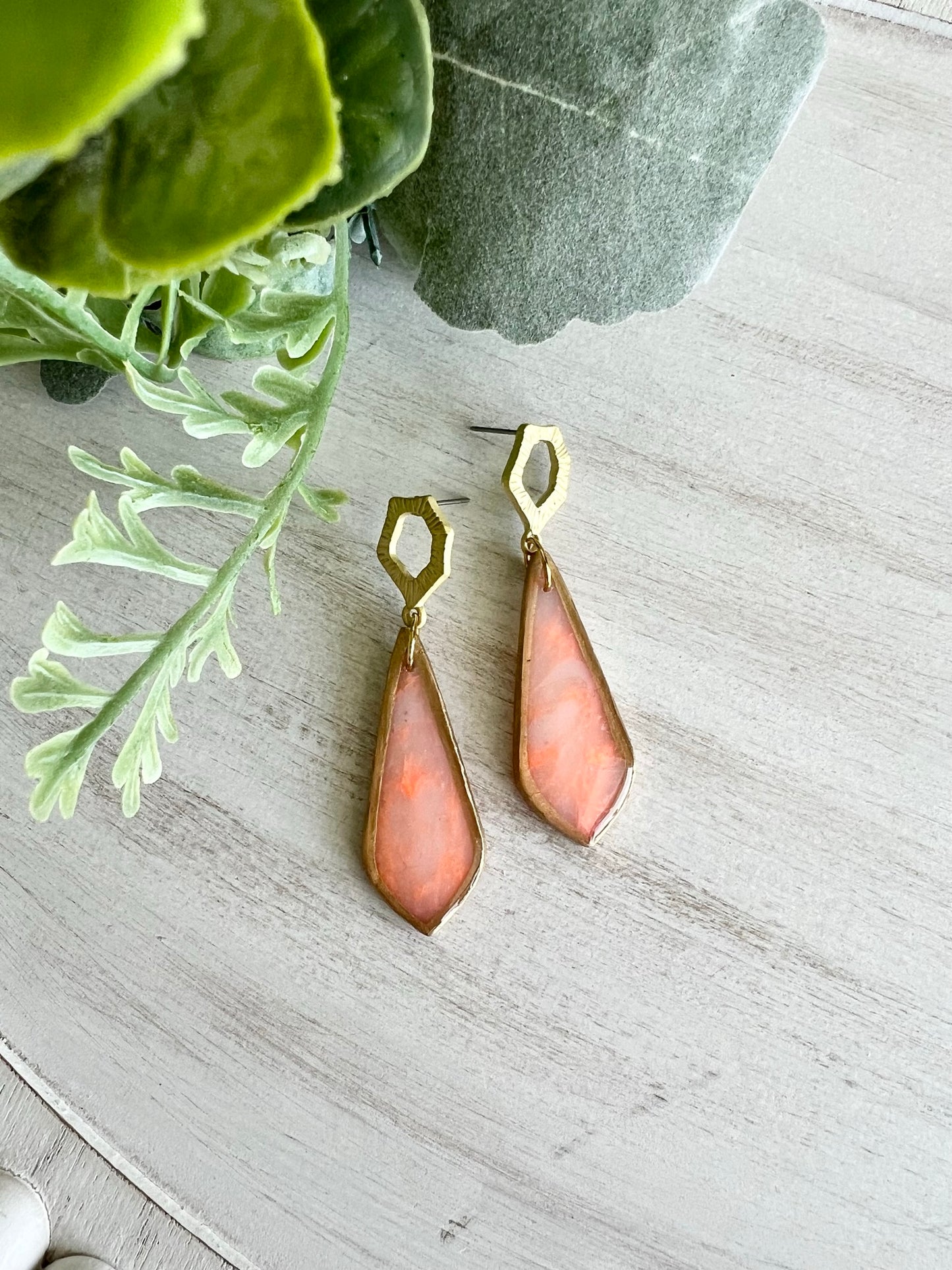 Orange Marble Dangles
