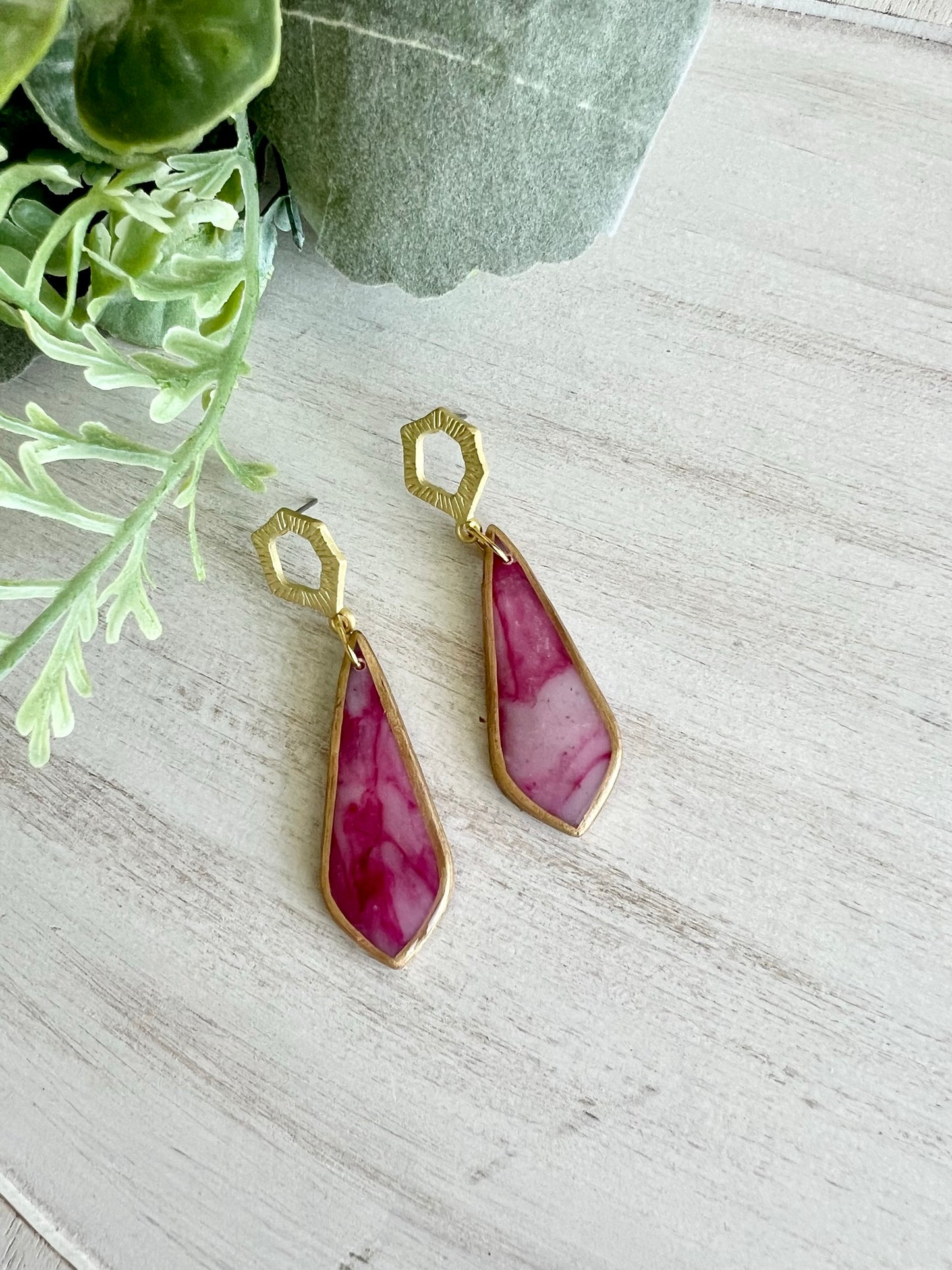 Plum Marble Dangles