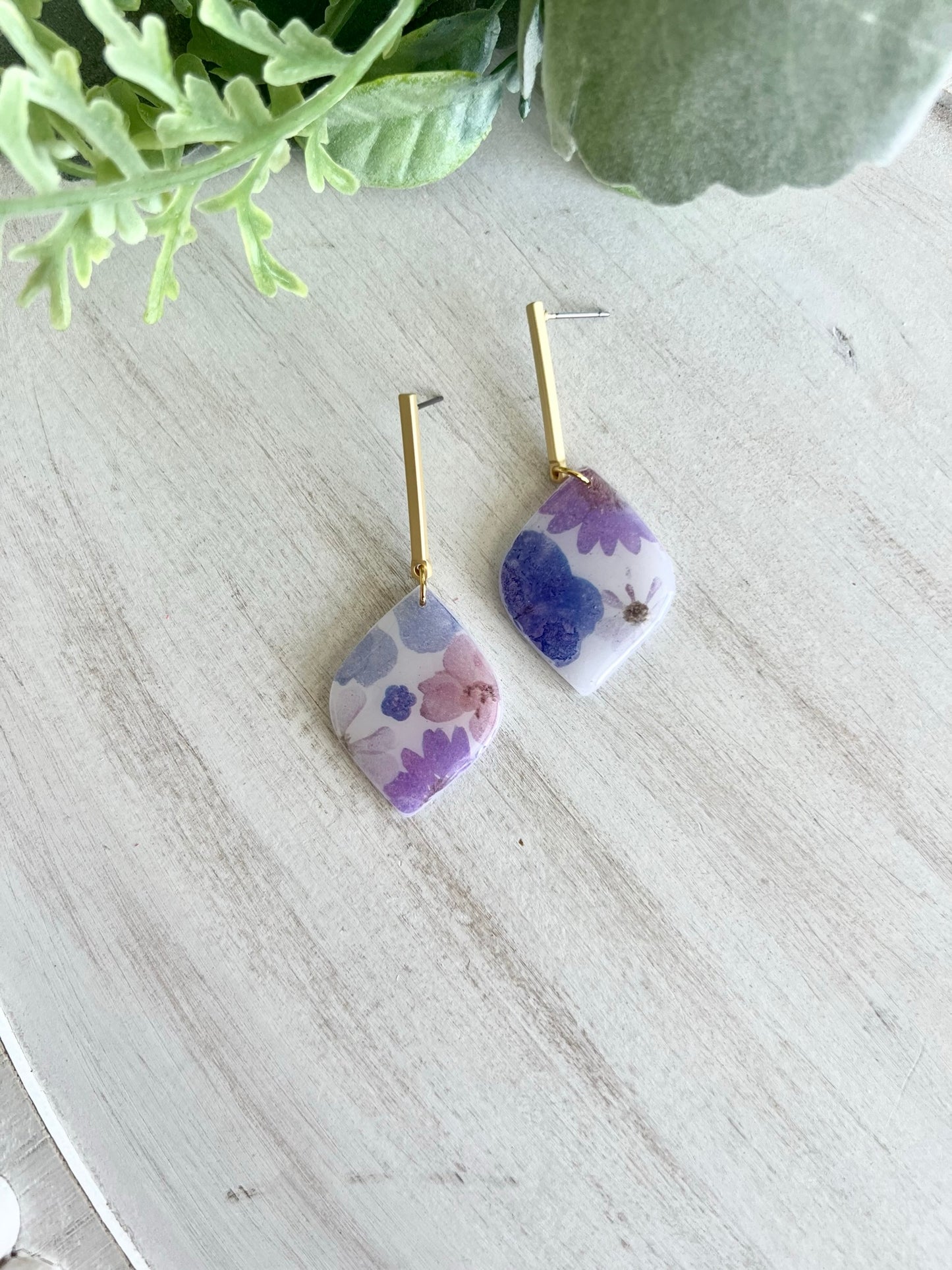 Translucent Floral Teardrop Earrings
