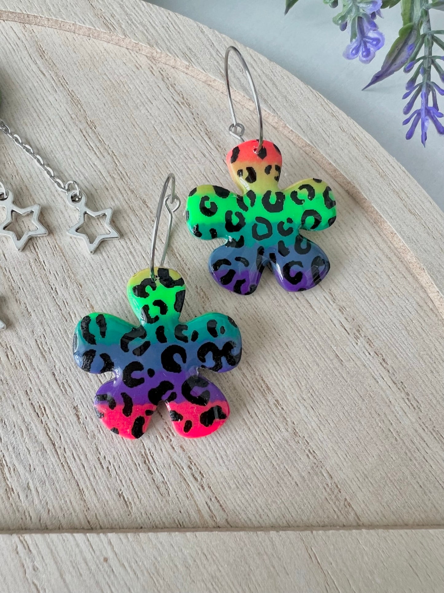 Lisa Frank Flower Hoops