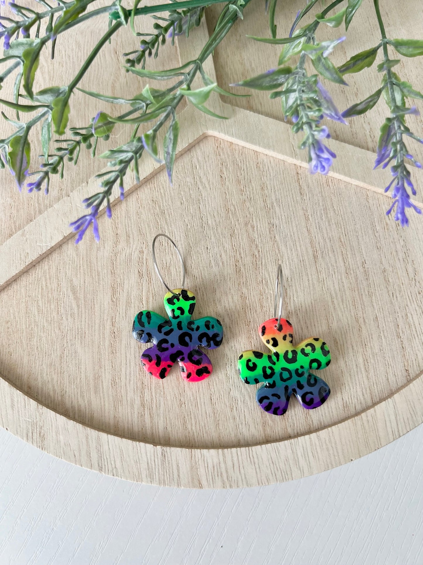 Lisa Frank Flower Hoops