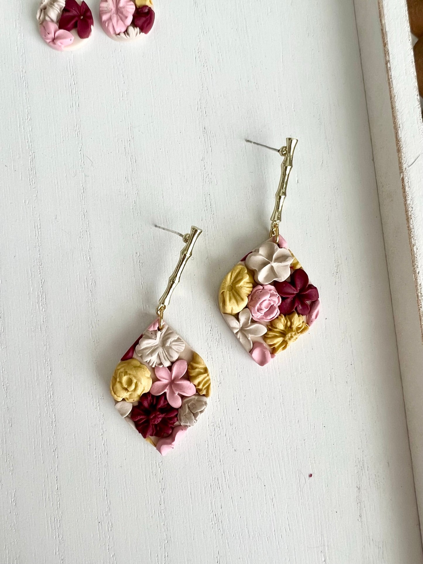 Bamboo Post Floral Dangles