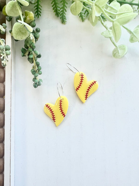 Softball Large Heart Hoops