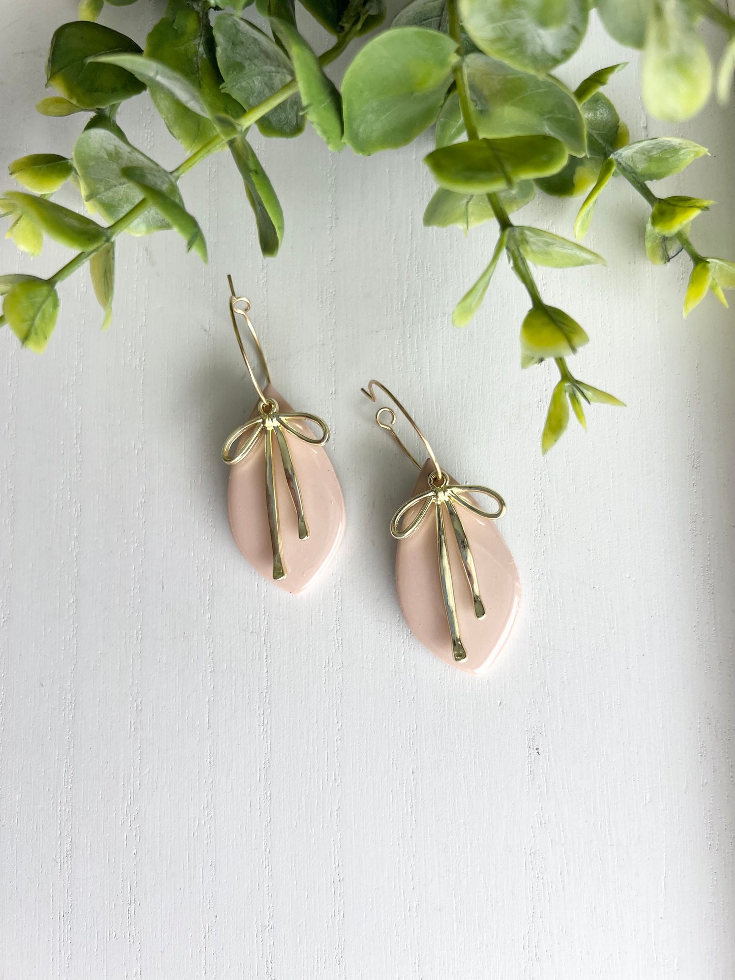 Resin Drop Bow Dangles
