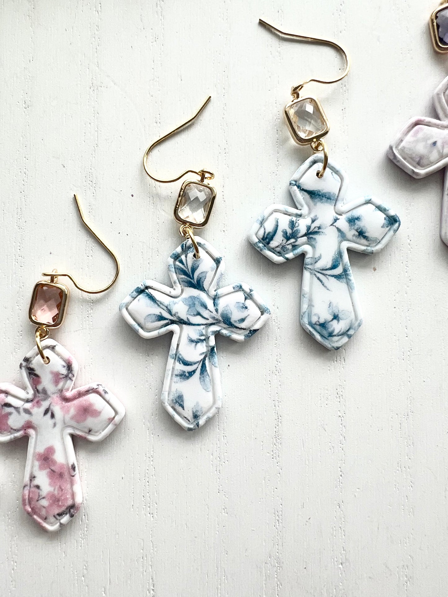 Elegant Floral Print Crosses (various colors)
