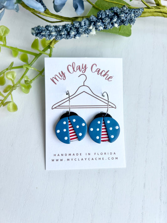 Patriotic Ladybug Earrings