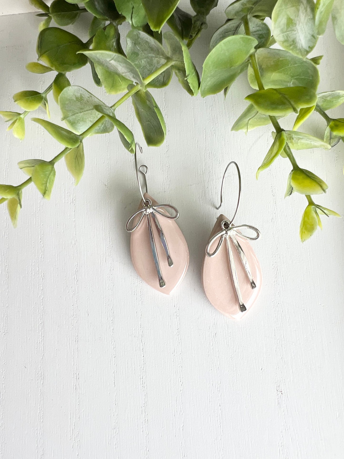 Resin Drop Bow Dangles