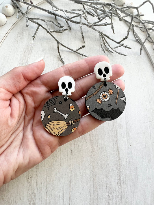 Skull Print Dangles