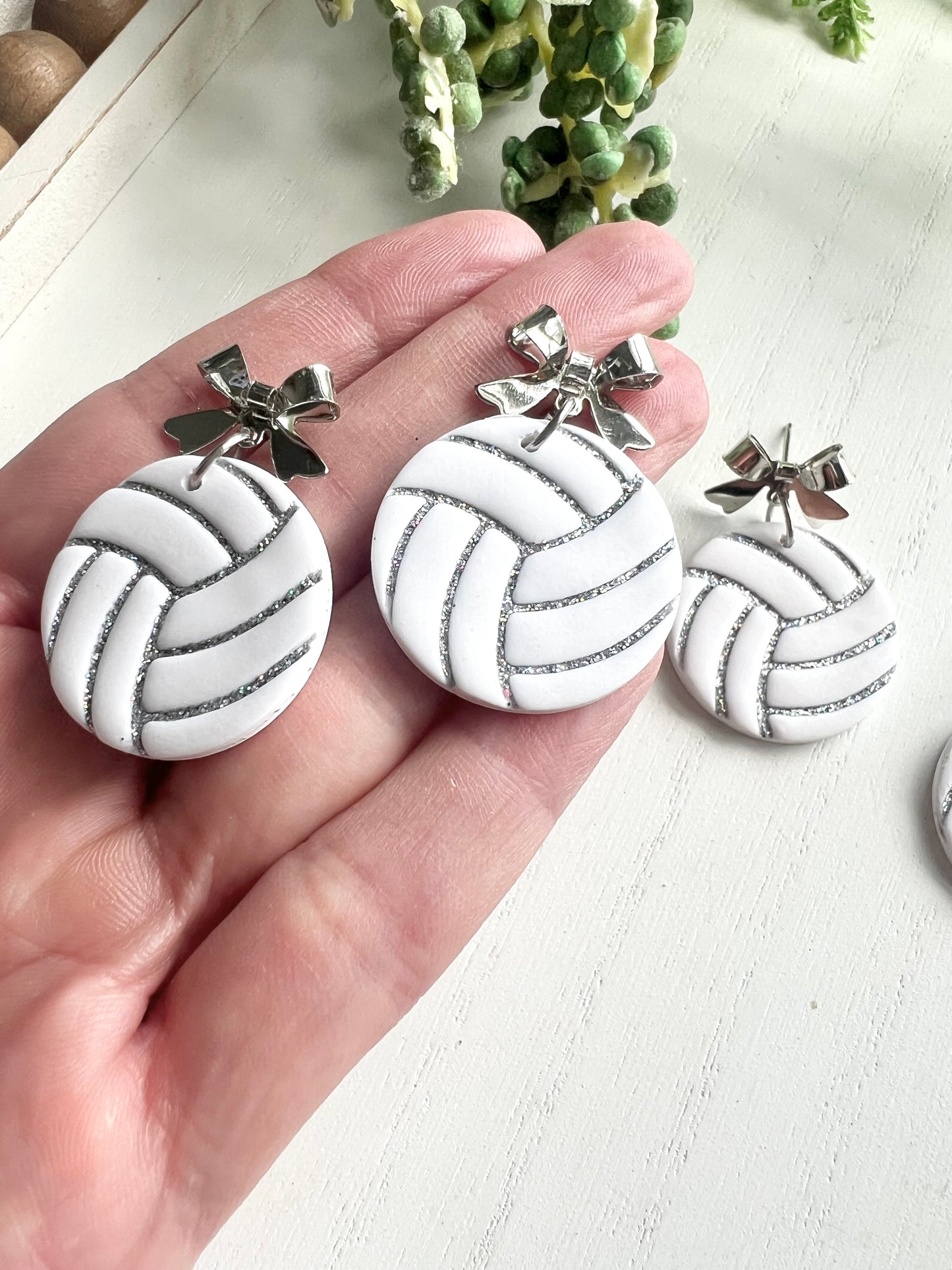 Volleyball Glitter Dangles