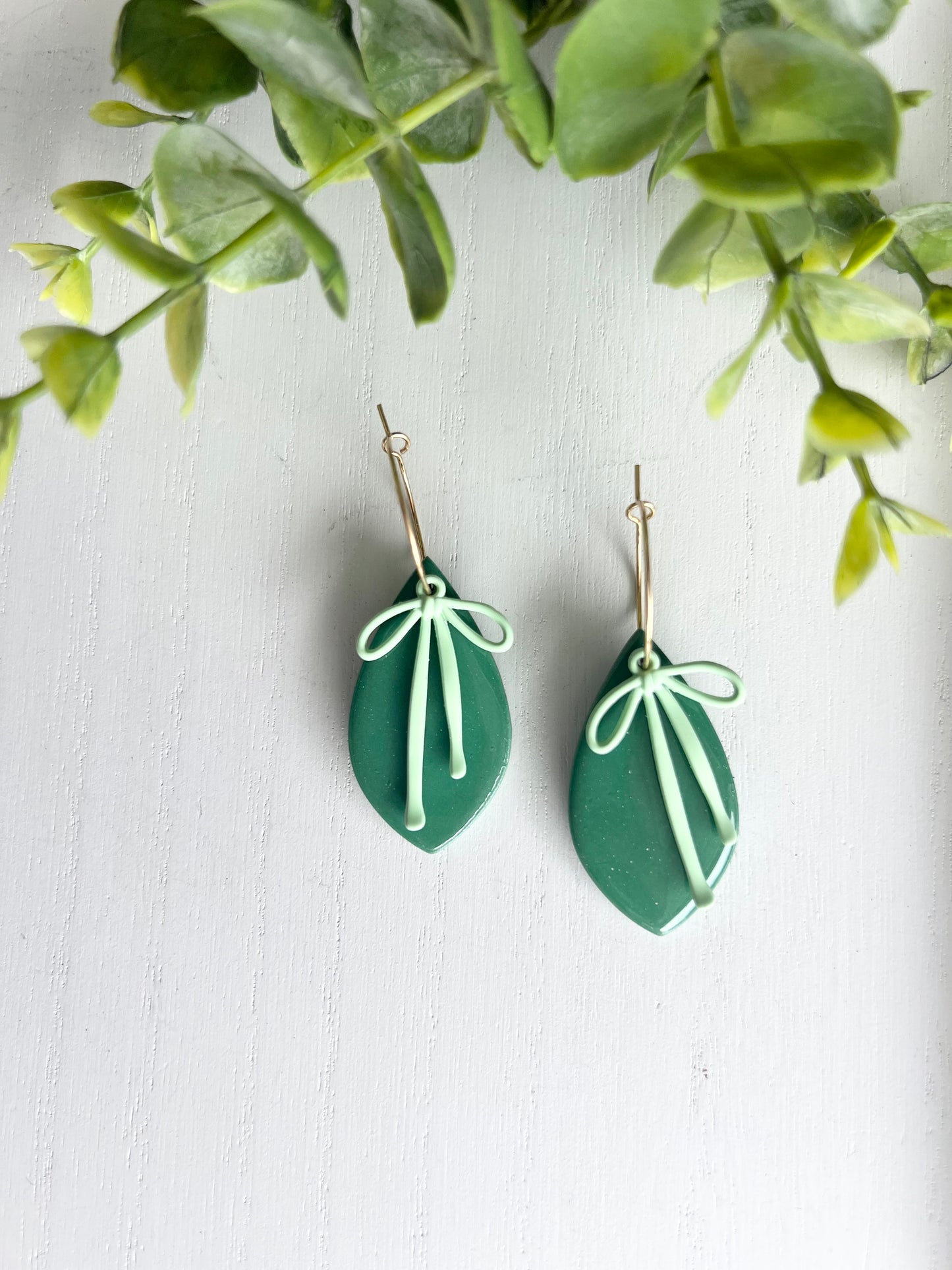 Resin Drop Bow Dangles
