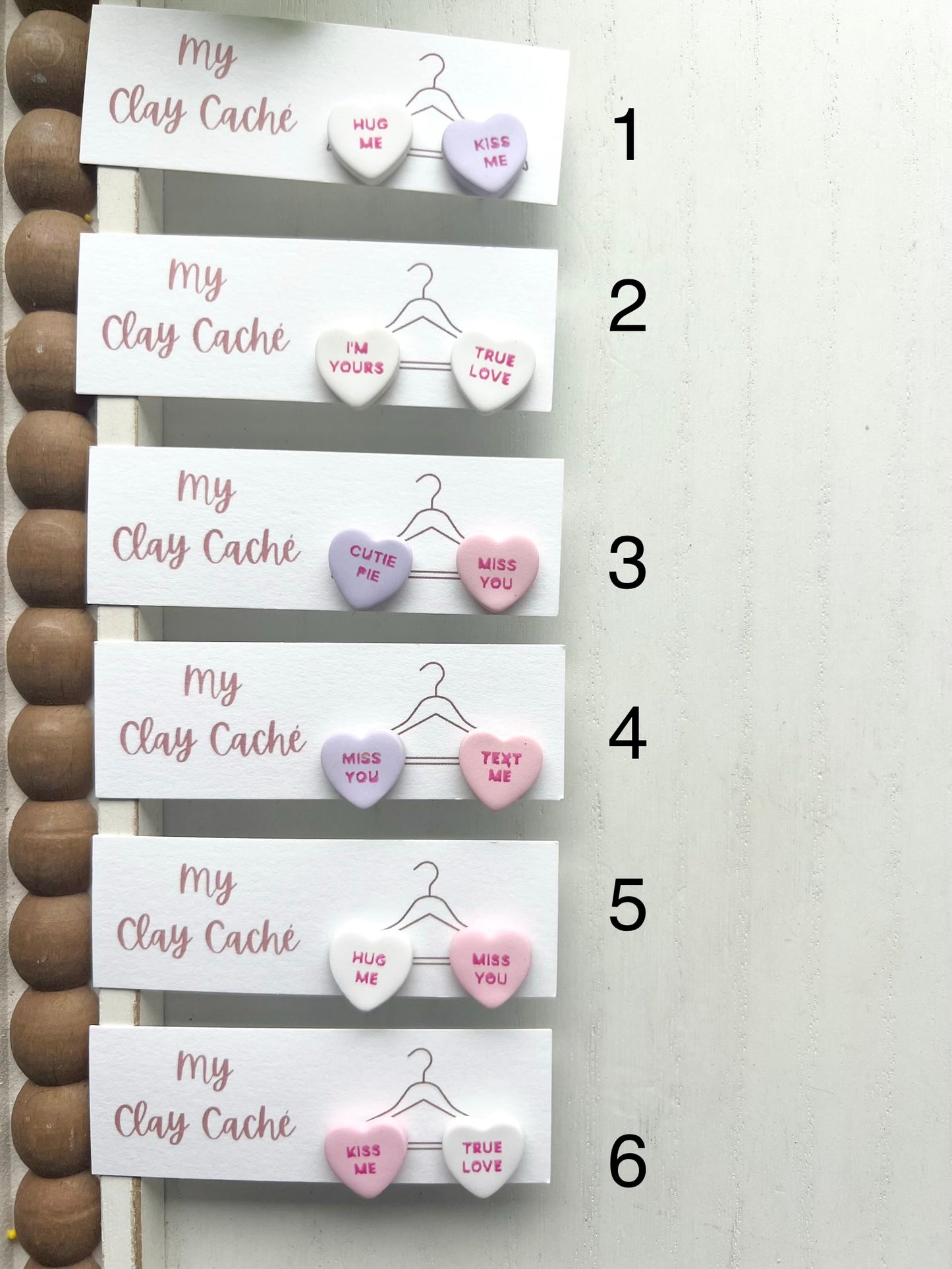 Conversation Heart Studs