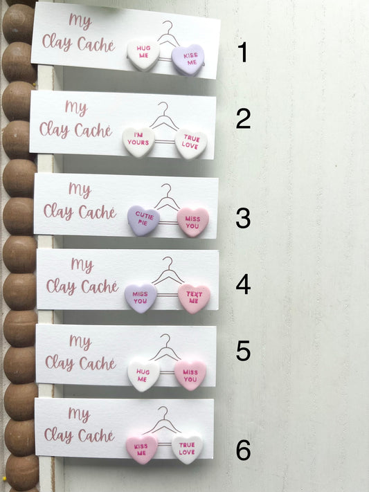 Conversation Heart Studs