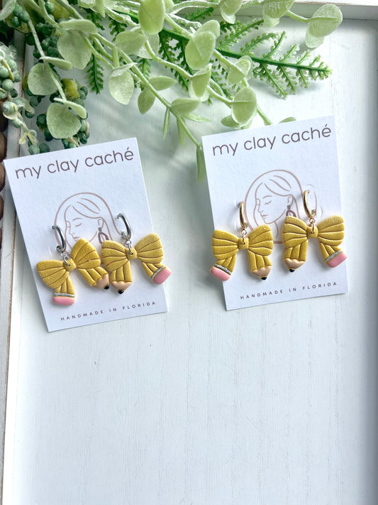 2D Pencil Bow Dangles
