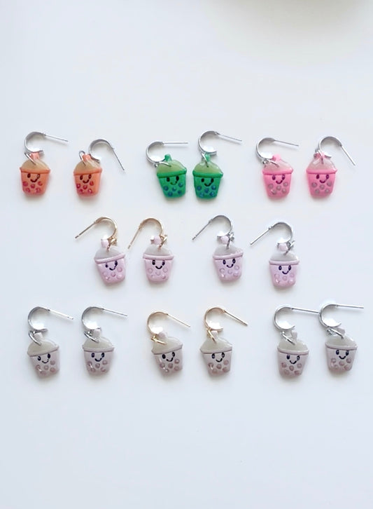 Boba Tea Huggie Hoops