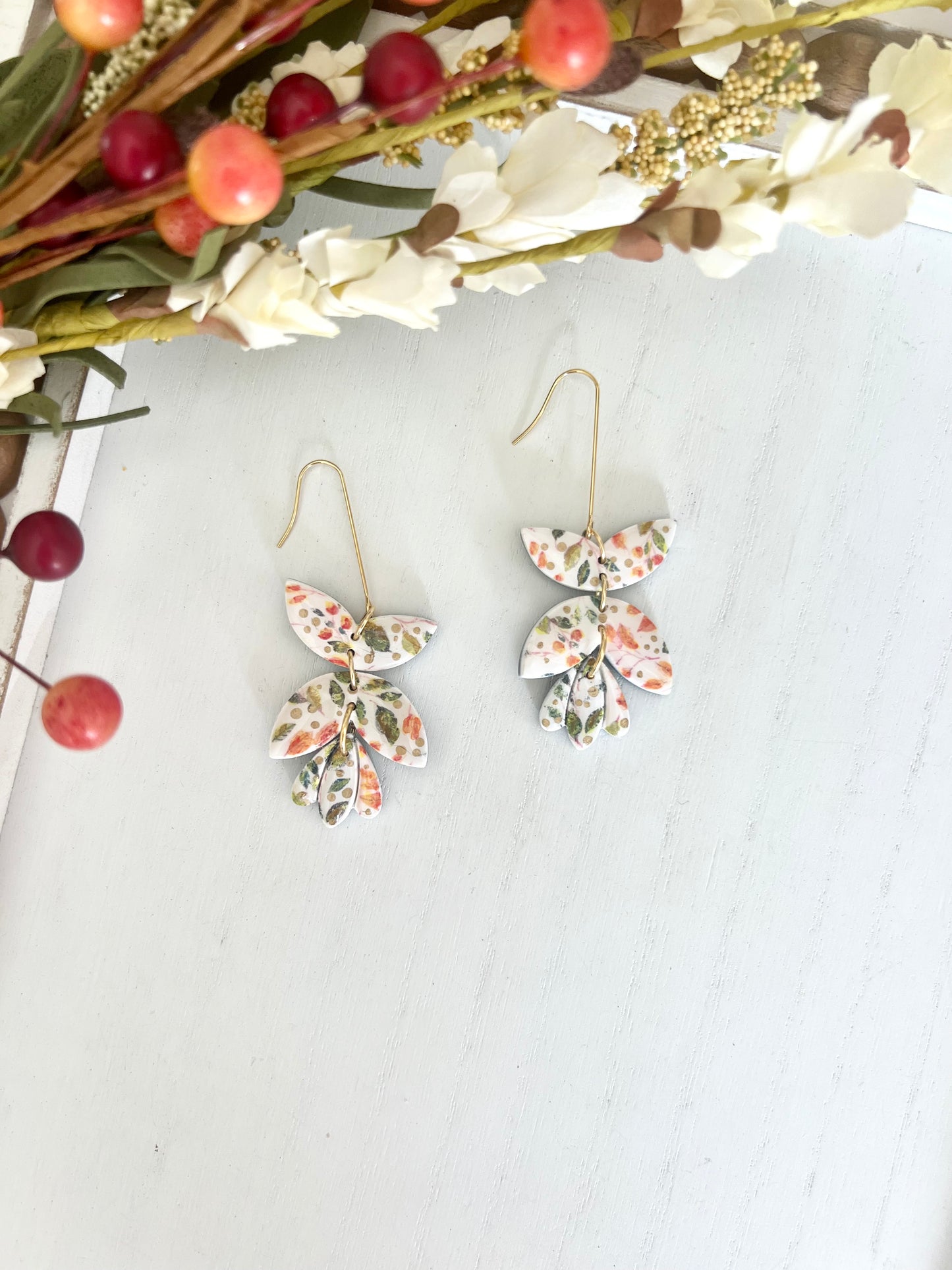 Watercolor Leaf Dangles (various styles)