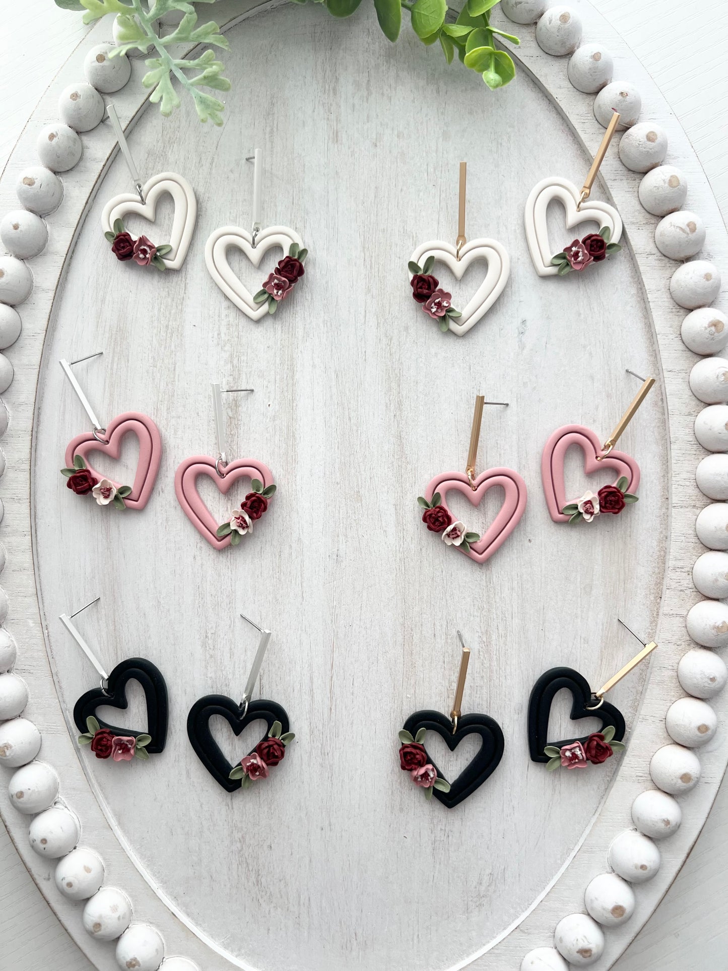 Floral Heart Dangles