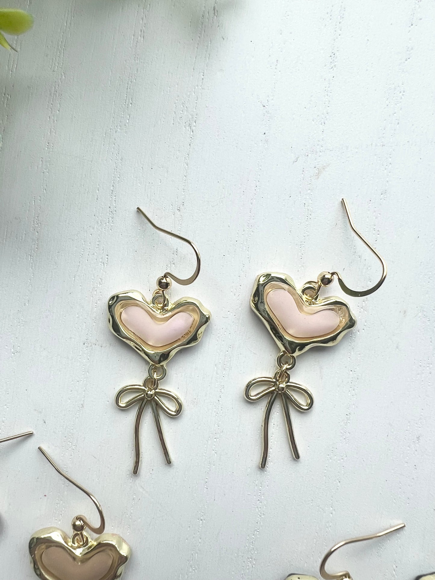 Dainty Heart with Bow Charm Dangles