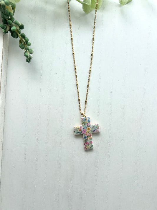 Wildflower Cross Necklace
