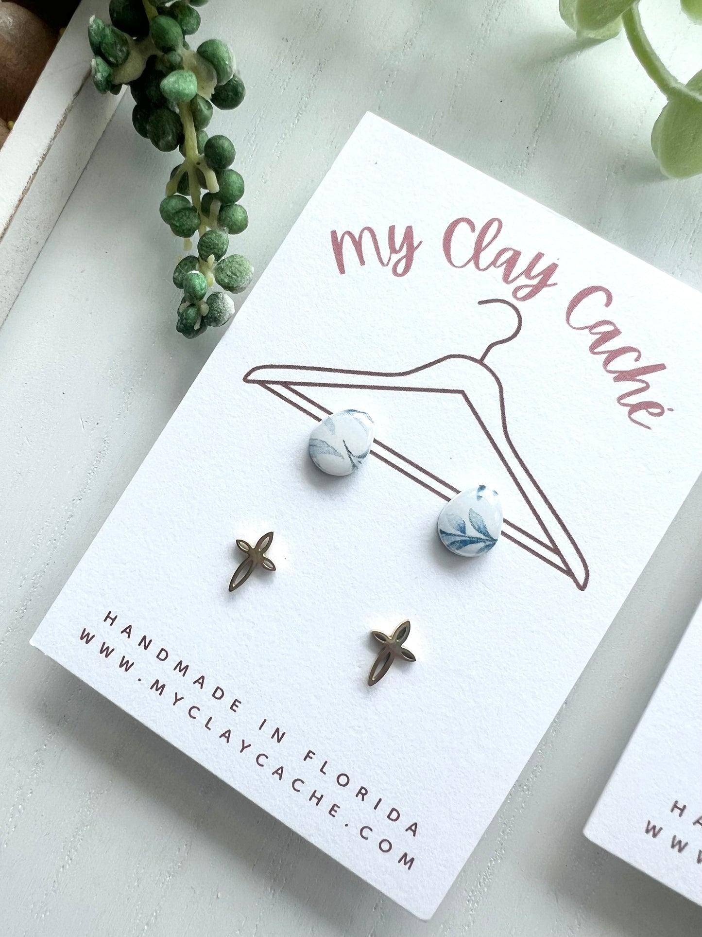 Floral Eggs/Gold Cross Stud Packs