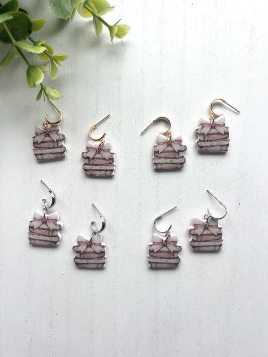 Book Stack Huggie Hoops