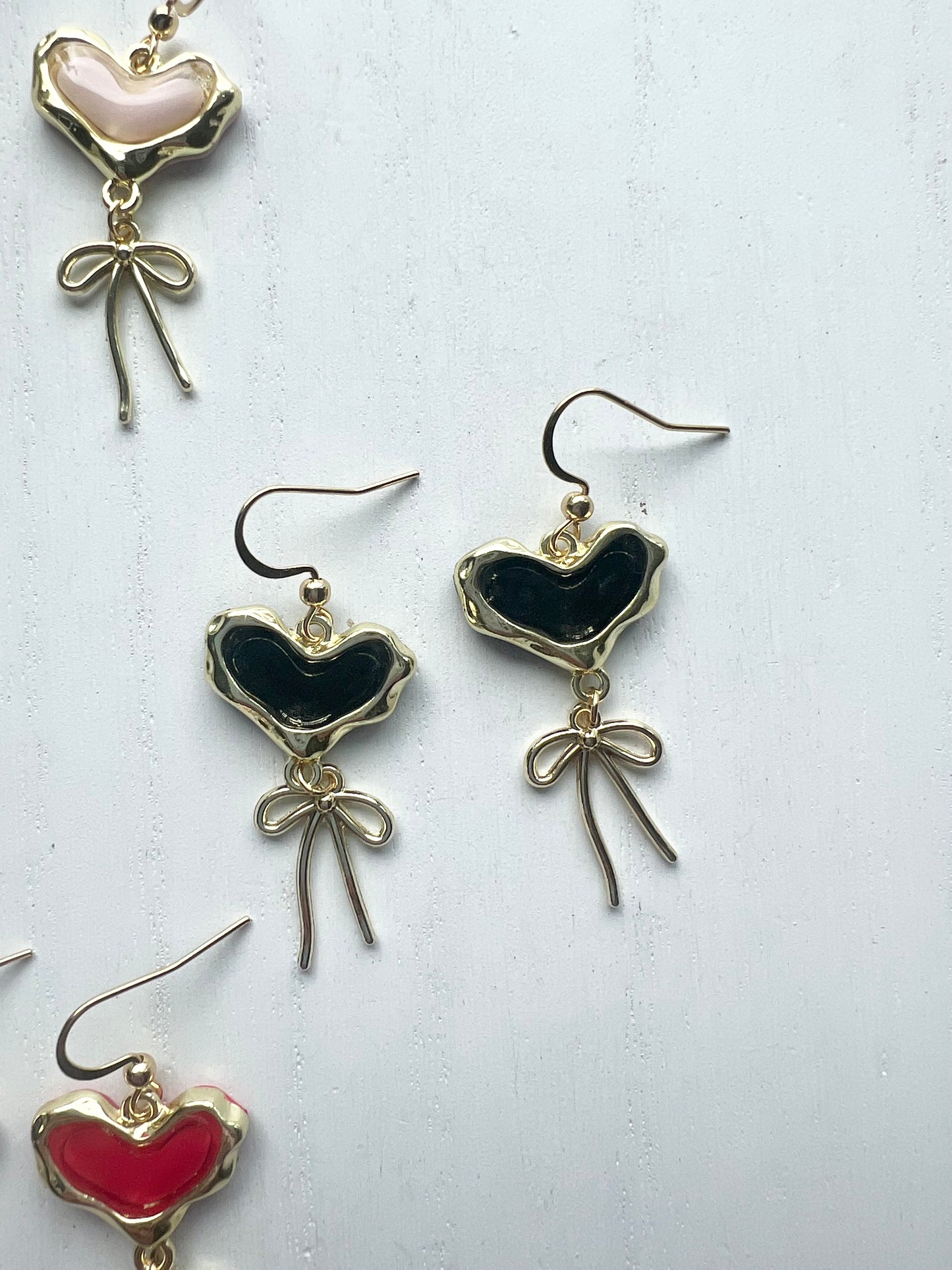 Dainty Heart with Bow Charm Dangles