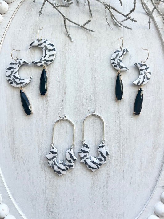 Bat Print Dangles (various styles)