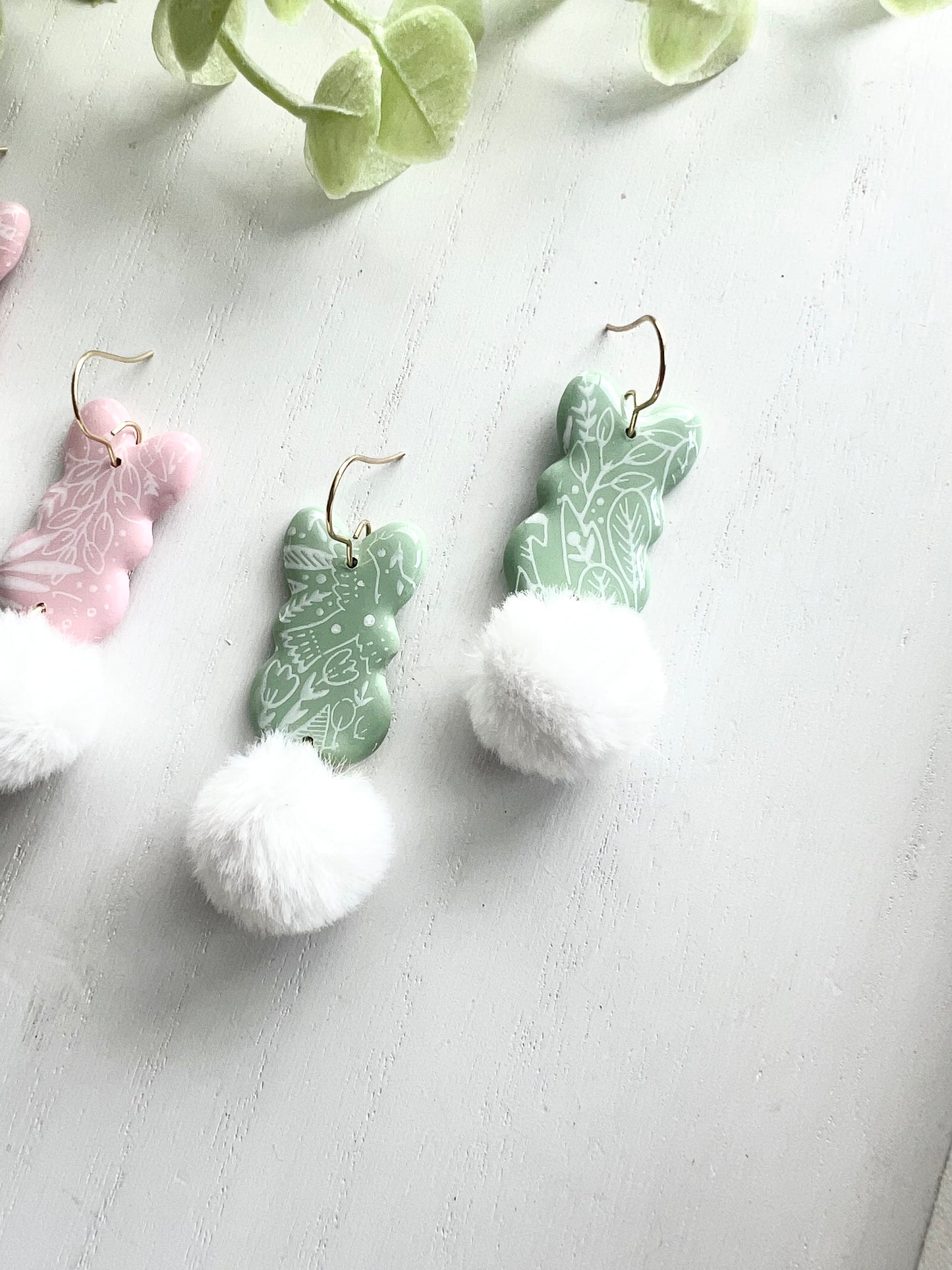 Boho Bunny Tail Dangles