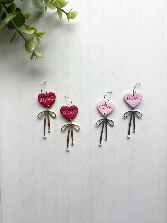 Conversation Heart Dangles with Bow Charm