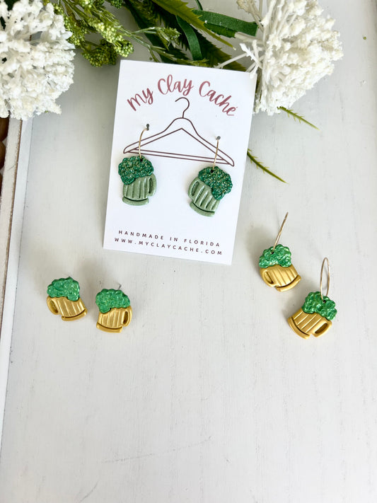 Green Beer Earrings