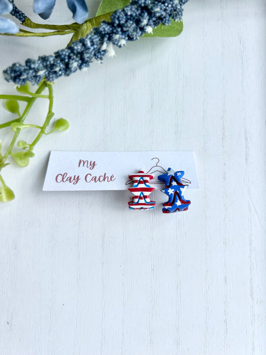 Stars and Stripes Huggie Hoops