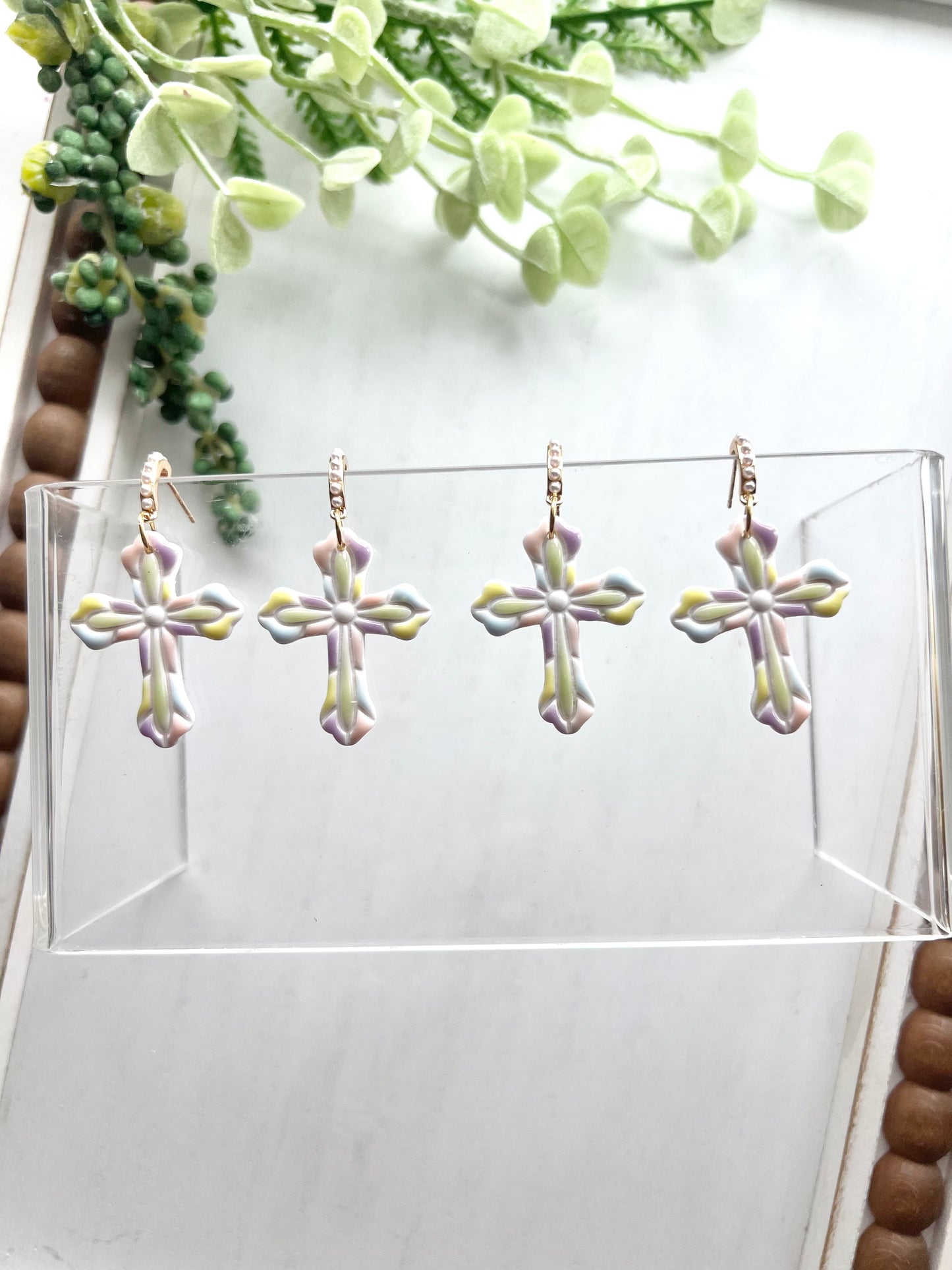 Pastel Stained Glass Crosses