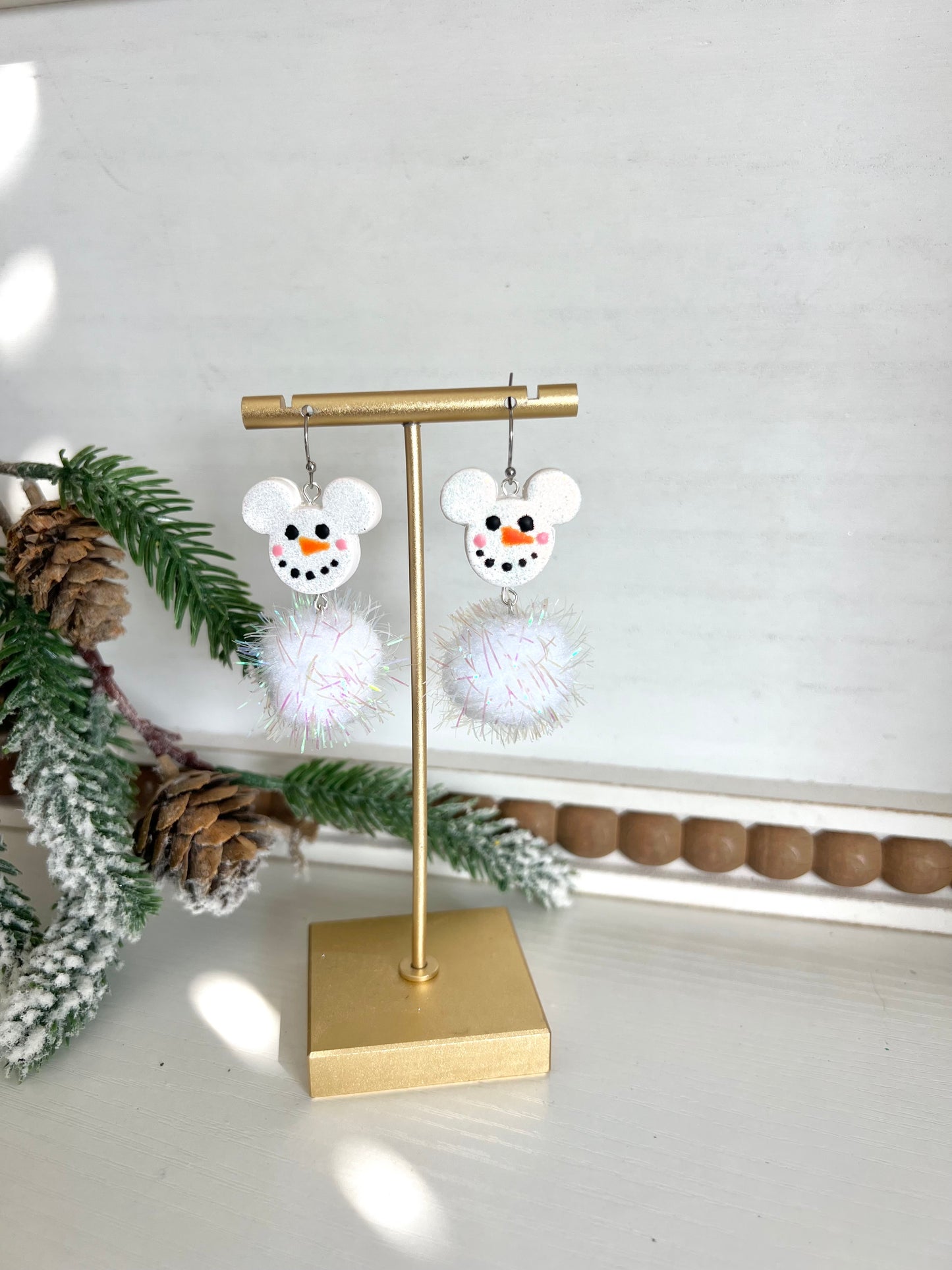 Mickey Inspired Snowman Dangles