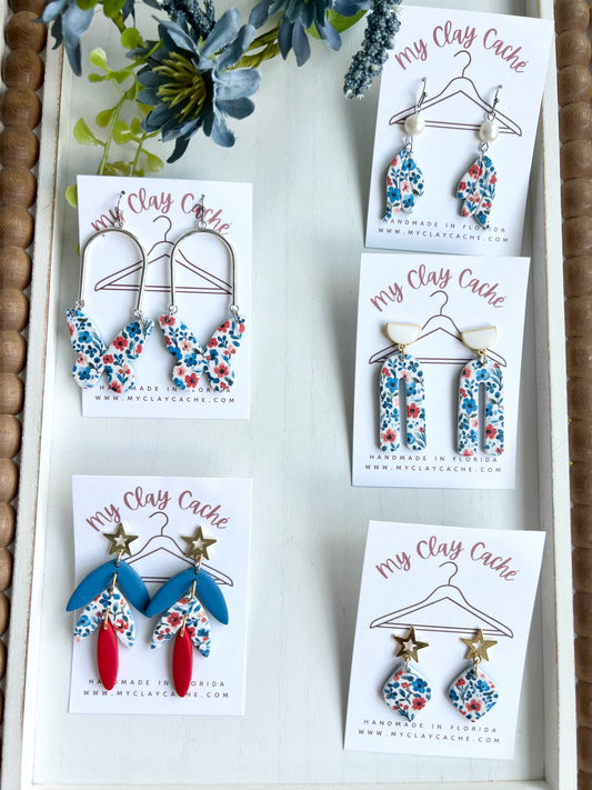 Red White and Blue Floral Styles